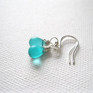 Teal Teardrop Sterling Silver Earrings