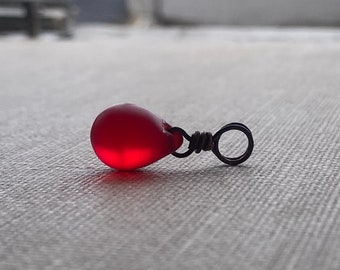 Matte Red Teardrop Oxidised Copper Pendant