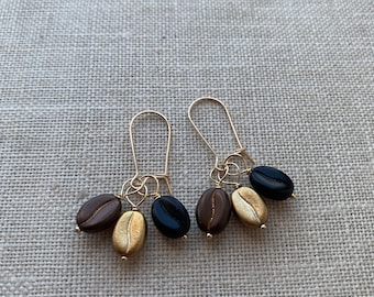 Coffee Bean Gold Filled Earrings Interchangeable Set