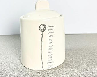 Rae Dunn Sugar Bowl Stem Line Artisan Collection by Magenta Set Rare retired vintage early 2000s