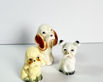 Vintage Dog collection bone china porcelain Japan Taiwan miniatures