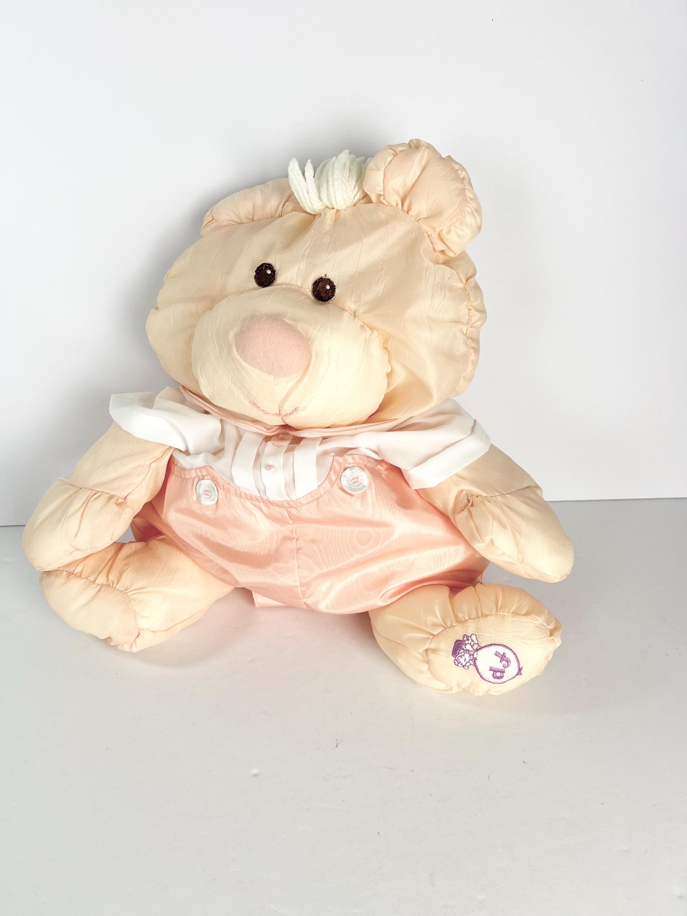 Vintage 1986 Fisher Price 16 Inch Puffalump Bear 8006 Peach Romper