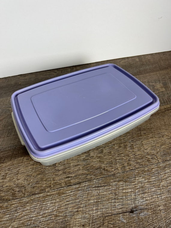 Rubbermaid Vintage 90s Deviled Egg Container Periwinkle Purple Lid 