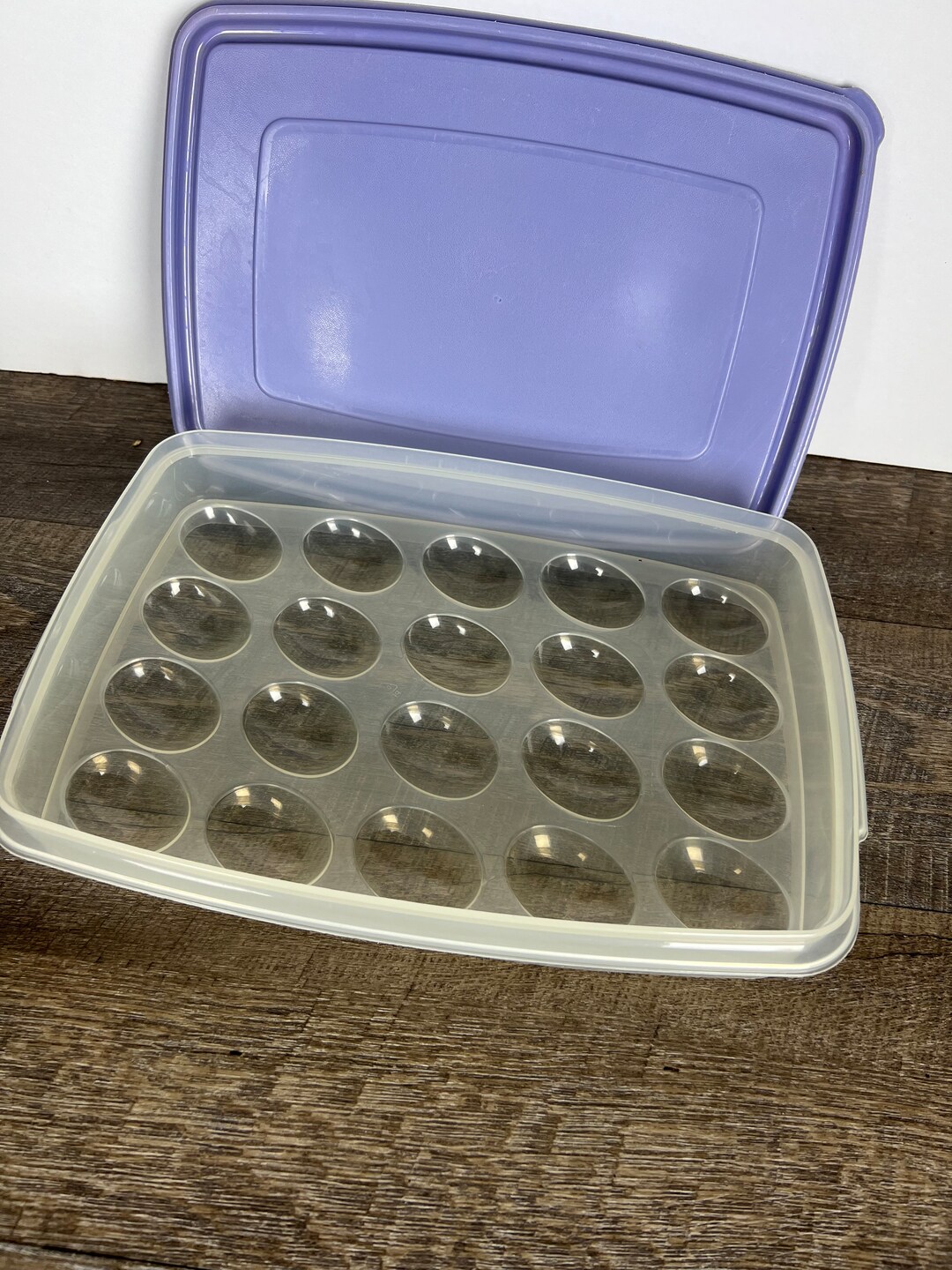 Rubbermaid Vintage 90s Deviled Egg Container Periwinkle Purple Etsy