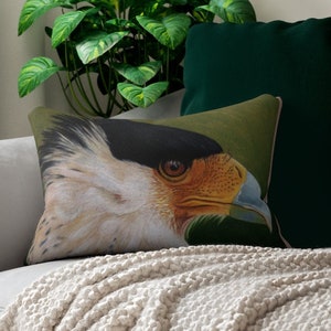 Northern Crested Caracara Spun Polyester Lumbar Pillow