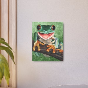 Red Eyed Tree Frog Metal Art Sign