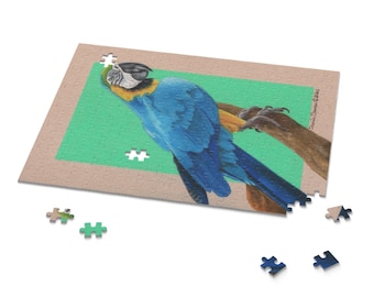 Blue and Gold Macaw Puzzle 252 pieces