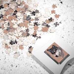 Wolf Portrait Puzzle, 110/252/520/1014-Piece Jigsaw, Wildlife Decor, Gift for Animal Lovers, Family Game Night, Educational Fun
