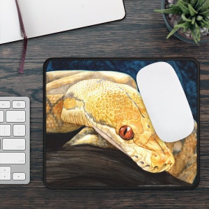albino Reticulated Python Gaming Mouse Pad