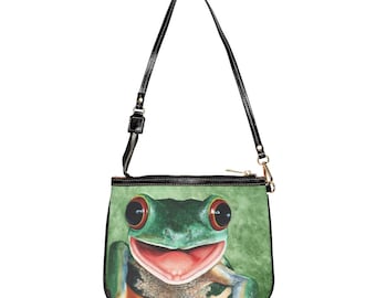 Smiling Red Eyed Tree Frog Small Shoulder Bag