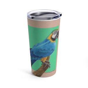 Blue and Gold Macaw Tumbler 20oz