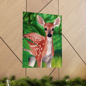 Fawn White Tailed Deer Matte Vertical Posters