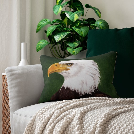 Bald Eagle Spun Polyester Lumbar Pillow Etsy