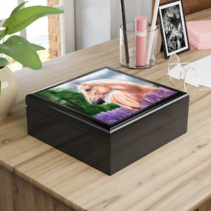 Horse in Lavender Jewelry Box