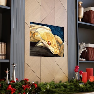 Albino Reticulated Python snake Matte Horizontal Posters