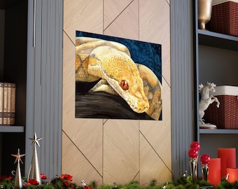 Albino Reticulated Python snake Matte Horizontal Posters
