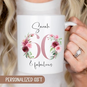 60th Birthday Mug, Custom Mug for 60th Birthday, 60 and Fabulous, Happy 60th Birthday, 60s, 60, 60th Birthday Gift, Born in 1965 Gift