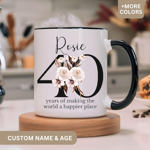 40th Birthday Gift for Women, 40th Birthday Mug, Personalized Birthday Gifts, 40th Coffee Cup, 1985 Mug, Custom Gift For 40 Year Old Women