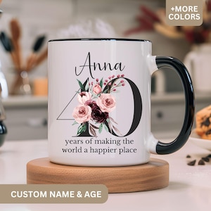 40th Birthday Gift Gift for Women, Custom 40th Birthday Mug, Personalized Birthday Gift For Her, Forty Year Old Gift, 40th Coffee Cup 1985