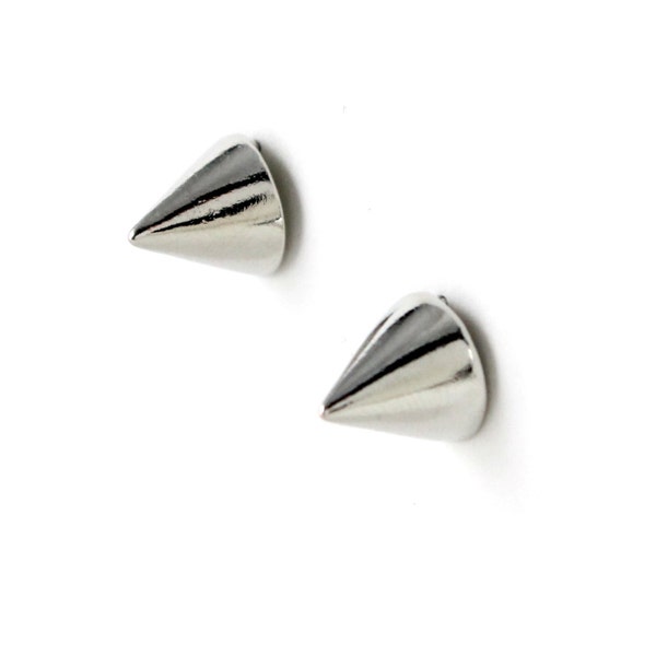 Edgy Spike Stud Earrings, SW135 Gold or Silver