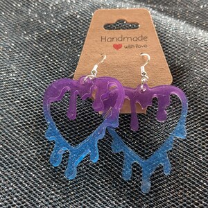 dripping heart earrings