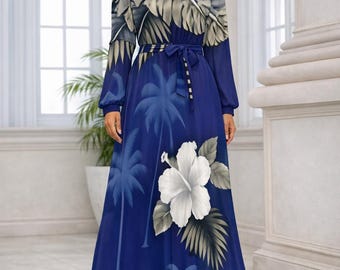 chinese dress ladies Q2 Collection Black Tropical Floral Maxi Dress