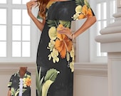 Plus Size Hawaiian Maxi Dress: Tropical Polynesian Luau, Cruise & Beach - S-6XL