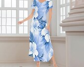 Vibrant Tropical Hawaiian Dress Polynesian Style Plus Sizes 2XS-8XL for Cruises, Spring Prom & Mothers Day  Celebrations