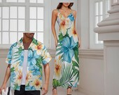Hibiscus Hawaiian Maxi Dress: Vintage Polynesian Cruise Wear, Plus Size