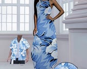 Floral Maxi Dress: Sleeveless Polyester Evening Gown (S-6XL) Plus Size