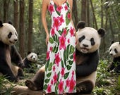 Strapless V-Neck Dress with Pockets: Soft Polyester Casual Wear