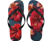 Custom Hawaiian Print Beach Sandals: Lightweight Unisex Slides