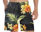 Mens Hawaiian Swim Briefs – Vintage Floral Trunks  Tropical Cruise & Beachwear XS–5XL