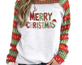 Merry Christmas Raglan Shirt: Festive Holiday Baseball Tee (S-3XL)