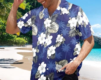 Camisa hawaiana tropical para hombre Island Blue – Atrevido atuendo para vacaciones en la playa Aloha S-5X