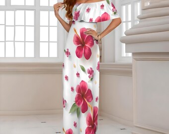 Plus Size Hawaiian Maxi Dress: Tropical Luau Cruise Outfit S-5XL