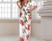 Hawaiian Dress Plus Size S-6XL Tropical Polynesian Print Summer Cruise & Luau Party Vacation Dress