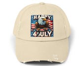 Vintage 4th of July Cap – Distressed Patriotic Hat – American Flag Unisex Independence Day Accessory