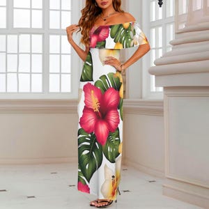 Polynesian Maxi Dress: Hawaiian Tropical Luau Vacation Outfit