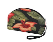 Floral PU Leather Cosmetic Bag: Travel Makeup Organizer