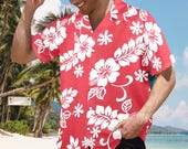 Mens Hawaiian Shirt – Tropical Aloha Print – Custom Vacation Apparel S-5XL