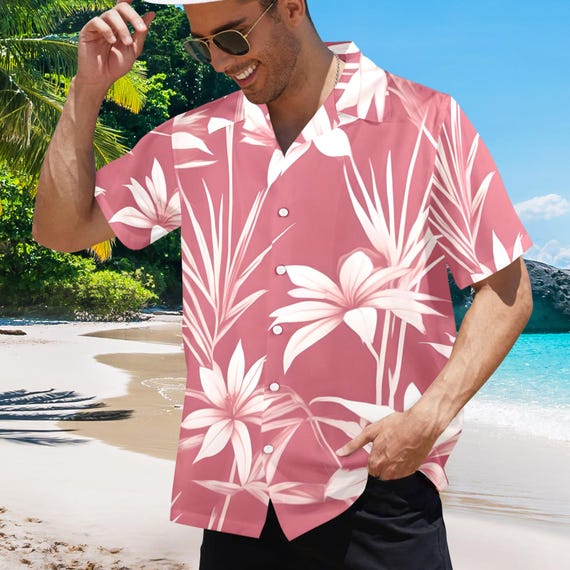 hawaiian dress for party male Mens Hawaiian Shirt Fancy Dress Costume Luau Summer Party Adult Beach Palm  Tree
