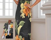Hawaiian Dress Plus Size S-6XL – Colorful Polynesian Luau Outfit for Cruises, Beach Vacations & Tropical Getaways