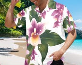 Mens Hawaiian Shirt Aloha Tropical Beachwear, Casual Vacation Party Apparel, Sizes S-4XL