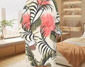 Blanket Hoodie Floral Print Blanket Oodie Cozy Comfort for Lounging Camping Gifting
