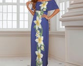 Hawaiian Dress Tropical Floral Luau Style for Cruises Vacations Beach Parties S-6XL Plus Sizes