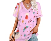 Santa Top – Funny Christmas Shirt, Holiday Tee, Women’s Casual Plus Size S–5XL, Festive, Party Wear