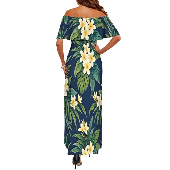 hawaiian dresses for women plus size Tropical Floral V-Neck Dress: Blue Hawaii Summer A-Line, XS-7XL line silhouette in a cool Plus Size Women's Hawaiian Clothes