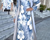 Hawaiian Maxi Dress & Cardigan Set: Tropical Resort Wear  S–5XLPlus Size