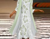 Hawaiian Dress Luau 2 Piece Long Set  Tropical  Summer Fashion for Cruises and Vacations  S to 5X Plus Sizes